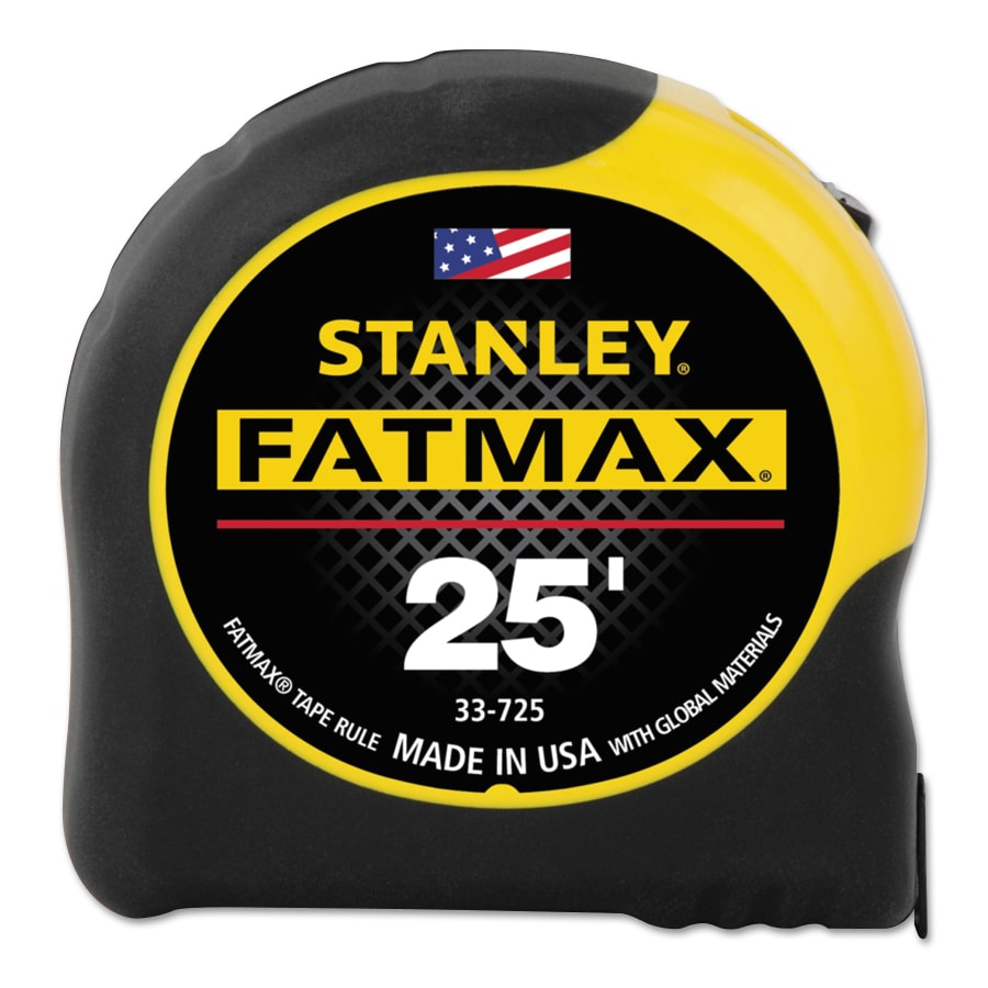 Stanley FatMax Classic Tape Measure, 1-1/4 Inch Wide x 25 Feet Long, SAE, Black/Yellow Case - Durable and Accurate Measuring Tool for Professionals