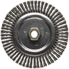 Weiler 804-09400 Roughneck Jr. 6" Root Pass Weld Cleaning Brush, .020" Steel Wire Fill, 5/8"-11 Unc Nut, Made in the USA