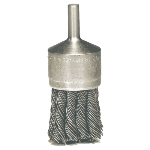Weiler Knot Wire End Brush Stainless Steel Bristles 3/4 in Dia x 0.014 in Wire 25000 RPM