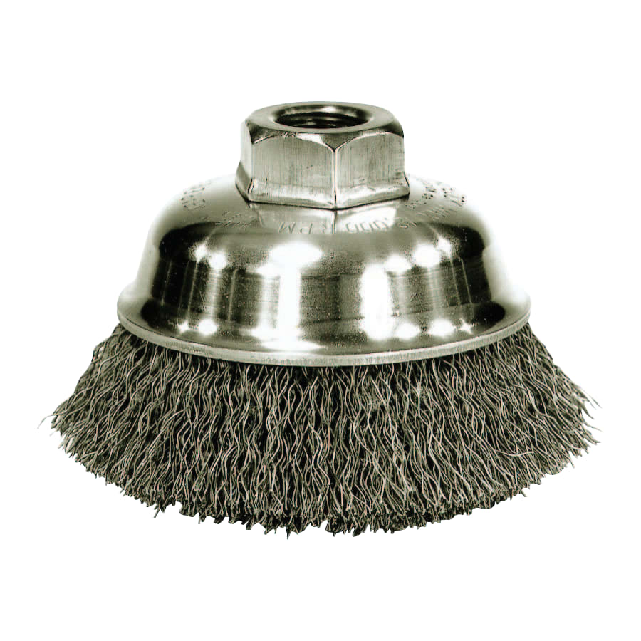 Weiler 804-13181 Crimped Wire Cup Brush 5/8-11 UNC Arbor Steel Wire Pack of 1