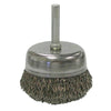 Weiler Stem-Mounted Crimped Wire Cup Brush 2 inch dia 0.0118 in Steel Wire Pack of 1