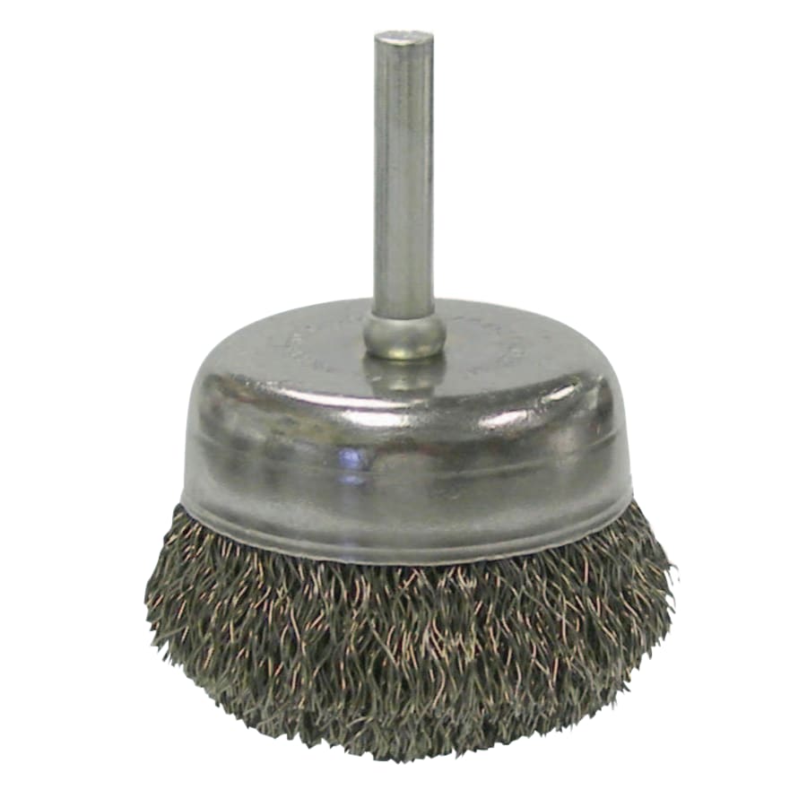 Weiler Stem-Mounted Crimped Wire Cup Brush 2 inch dia 0.0118 in Steel Wire Pack of 1