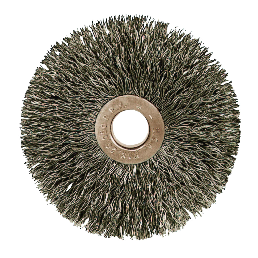 Weiler Copper Center Wire Wheel 3 in D x 5/8 in W, .014 Stainless Steel Pack of 1