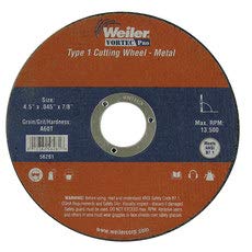 WEILER 804-56281 Aluminum Oxide Cutoff Wheel 60 Grit Fine Grade Pack of 1