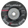 Weiler Wolverine Grinding Wheel 4-1/2 Inch Diameter x 5/8-Inch-11 UNC Arbor x 1/4-Inch Thick, AO, 24N