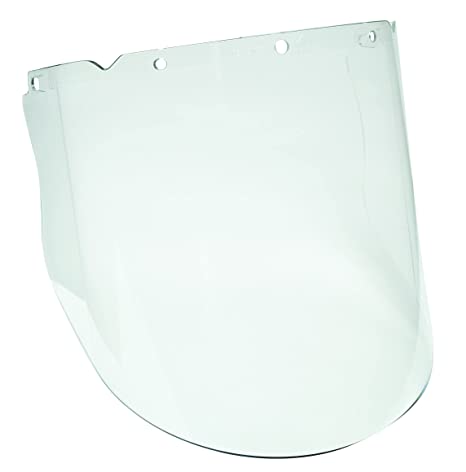 MSA 10115853 V-Gard Visor - Elevated Temperature with Antifog/Antiscratch Coating, Polycarbonate (PC), Clear Tint, Molded, 10.375