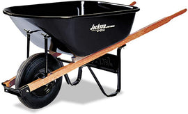 Jackson 6 cu. ft. Heavy-Duty Steel Wheelbarrow Harbor Freight with Patented Stabilizers