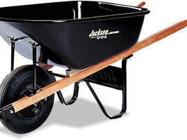 Jackson 6 cu. ft. Heavy-Duty Steel Wheelbarrow Harbor Freight with Patented Stabilizers