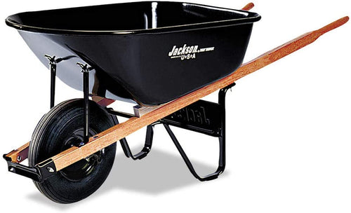 Jackson 6 cu. ft. Heavy-Duty Steel Wheelbarrow Harbor Freight with Patented Stabilizers