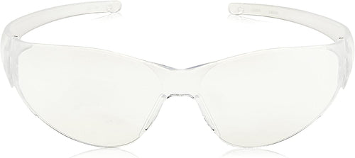 MCR Safety Checkmate Clear Coated Polycarbonate Eye Protection Glasses with Flexible Bayonet Temples