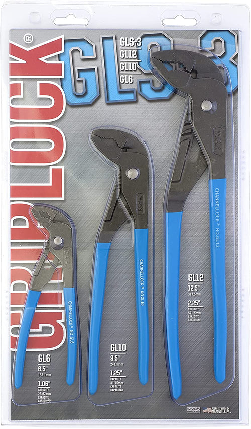 Channellock GLS-3 Tongue and Groove Plier Set - 3 Pc Set with 6.5