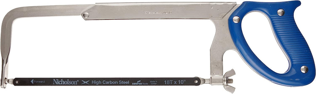 Nicholson 80952 Hand Saw 10-inch Hacksaw Frame Heavy Duty Adjustable Hand Saw Frame Sets, Heavy Duty Metal Cutting Saw for Woodworking, Sawing Metal, Steel, Pvc Piping, Drill Rod – Pack of 1