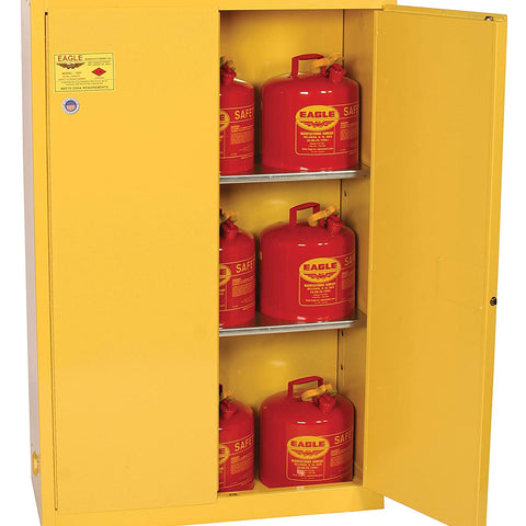 Eagle Flammable Cabinets 45 Gallon Safety Cabinet for Liquid Storage - Yellow