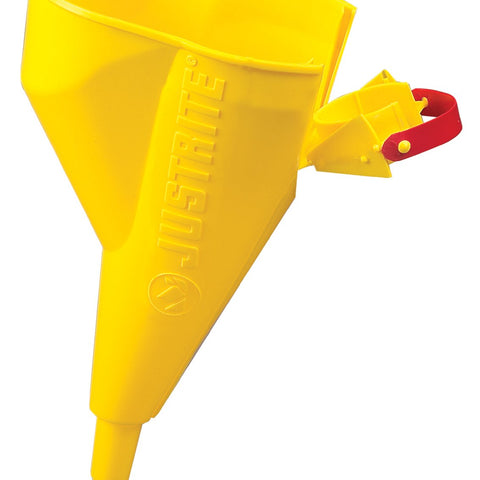 Justrite 400-11202Y Polyethylene Funnel with Steel Safety Slip, Yellow