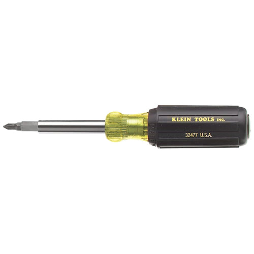 Klein Tools 409-32477 Multi-Bit Screwdriver / Nut Driver 10-in-1 Multi Tool Industrial Strength Bits Phillips Slotted Square and Torx Bits Pack of 1