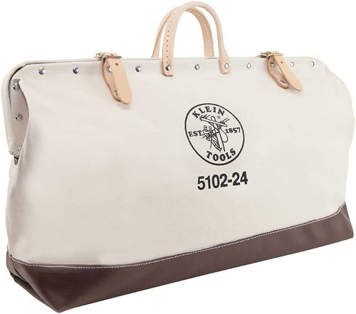 Klein Tools 409-5102-24 Heavy Duty Natural Canvas Tool Bag Multi-Purpose Bag with Wide 24-Inch Pack of 1