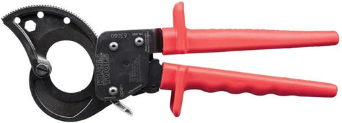 Klein Tools 63060 Cable Cutters, Ratcheting Heavy Duty Cutters for Up to 750 MCM, Great for Cable Preparation | Red-Black Pack of 1