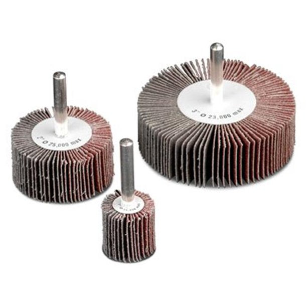 Mounted Flap Wheel: 1-3/4″ Face Width, 80 Grit Aluminum Oxide-Coated Pack of 1