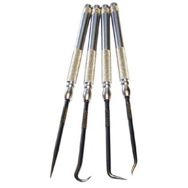King Tool K4PSC 4-Piece Pick Set Carbon Steel Blades Knurled Aluminum Handles Pack of 1
