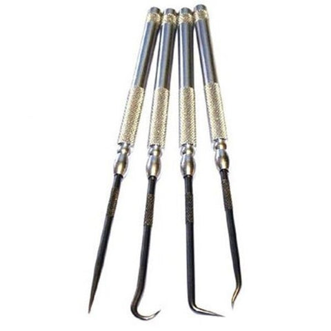 King Tool K4PSC 4-Piece Pick Set Carbon Steel Blades Knurled Aluminum Handles Pack of 1