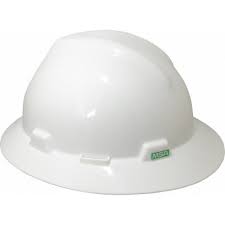 MSA 460069 Polyethylene V-Gard Slotted Full-Brim Hat Lamb Bracket Cord Holder White Standard Pack of 1