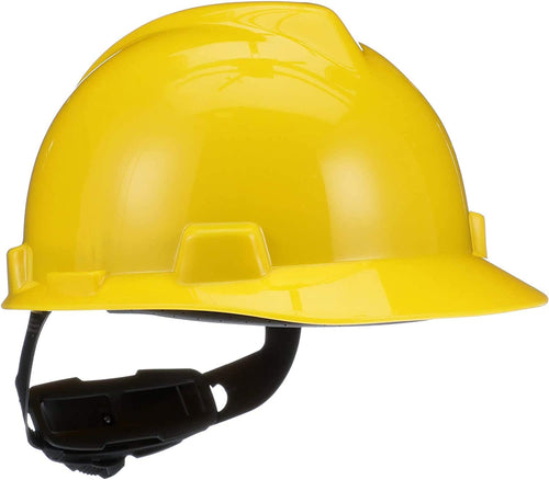 MSA 454-475360 V-Gard Protective Cap Fas-Trac Ratchet Slotted Yellow Pack of 1