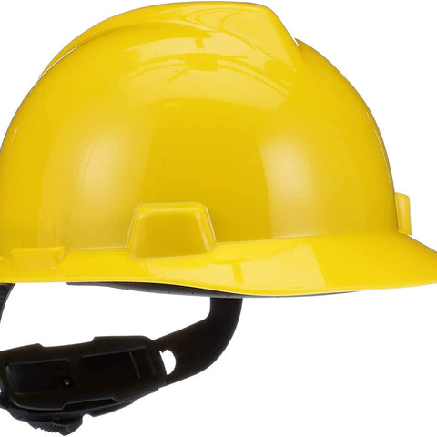 MSA 454-475360 V-Gard Protective Cap Fas-Trac Ratchet Slotted Yellow Pack of 1