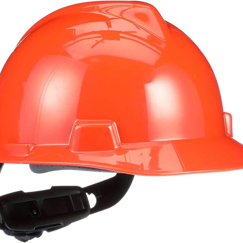 MSA 454-475361 V-Gard Protective Cap Fas-Trac Ratchet Slotted Orange Pack of 1