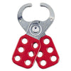 Master Lock 421 Lockout Tagout Hasp with Vinyl-Coated Handle and Extended Jaw Red Pack of 1