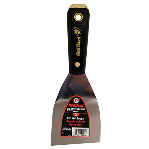 Red Devil 4209 3 Stiff Wall Scraper - Heavy Duty, Solvent-Resistant, and Rust-Resistant Flex Taping Knife