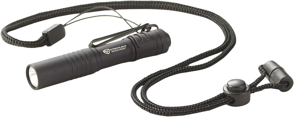 Streamlight MicroStream Ultra-compact Aluminum body with AAA alkaline battery, 3.5 Inch - 1.04 oz - 45 Lumens - 66318, Black