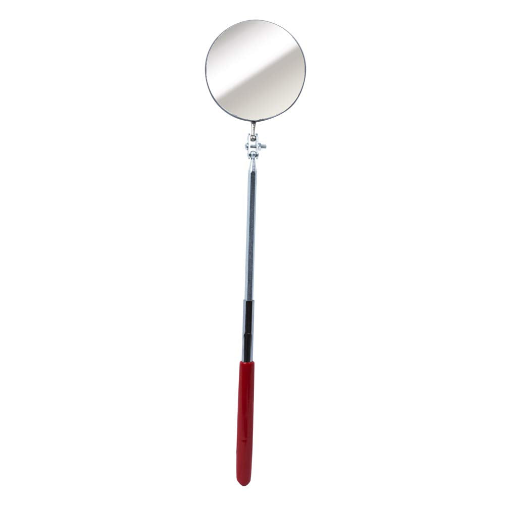 Ullman Devices S-2 Circular Telescoping Mirror with Heavy Duty Vinyl Grip 3-1/4" Diameter 11" to 15" Extended Handle Length Pack of 1
