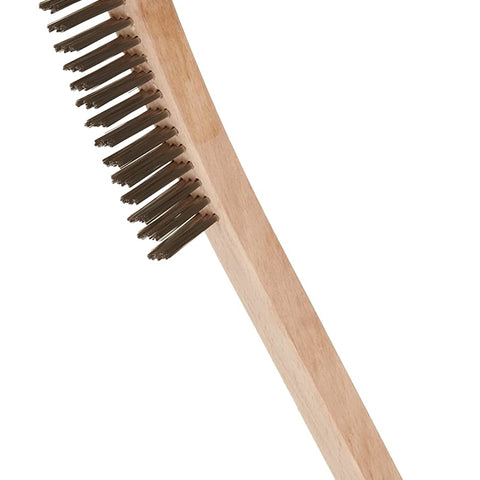 Weiler 44054 Hand Wire Scratch Brush .012 Stainless Steel Fill Curved Handle 3 X 19 Rows Pack of 1