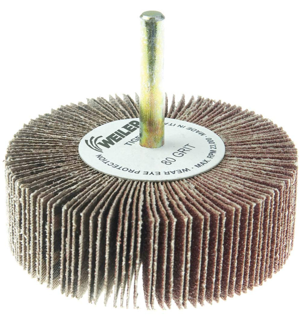 Weiler 804-52028 Tiger Coated Aluminum Oxide Flap Mounted Wheel 3 Inch 80 Grit Pack of 1