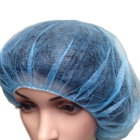 Disposable GAH-BP-21-BL Bouffant Cap 21 Blue Spunbond Polypropylene Pack of 100
