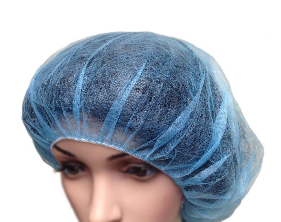 Disposable GAH-BP-28-BL Bouffant Cap 28 Blue Spunbond Polypropylene Pack of 100