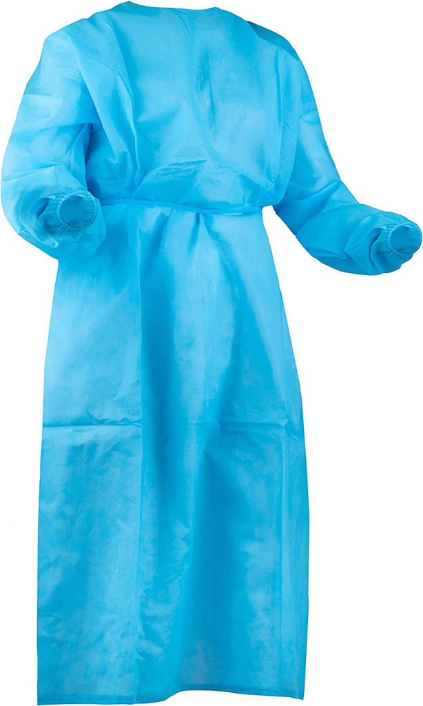 Spunbounded Polypropylene GAH-GISO2BL Level 2 Disposable Non-Surgical Isolation Gowns Blue 5 pcs/case (5 Bags of 10 Gowns per case)