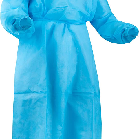 Spunbounded Polypropylene GAH-GISO2BX Level 2 Disposable Non-Surgical Isolation Gowns Blue 5 pcs/case (5 Bags of 10 Gowns per case)