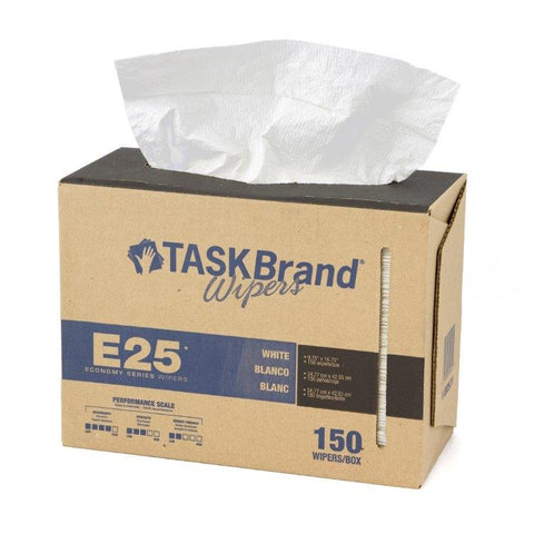 TaskBrand N-E025IDW Interfold Heavy Duty Wipers in Dispenser Boxes White (6 Packs of 150)