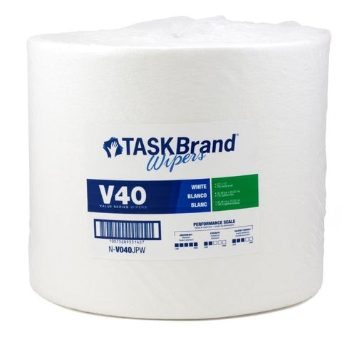 TaskBrand N-V040JPW Interfold Heavy Duty Wipers in Dispenser 12″ x 13 Boxes White 750 Wipes